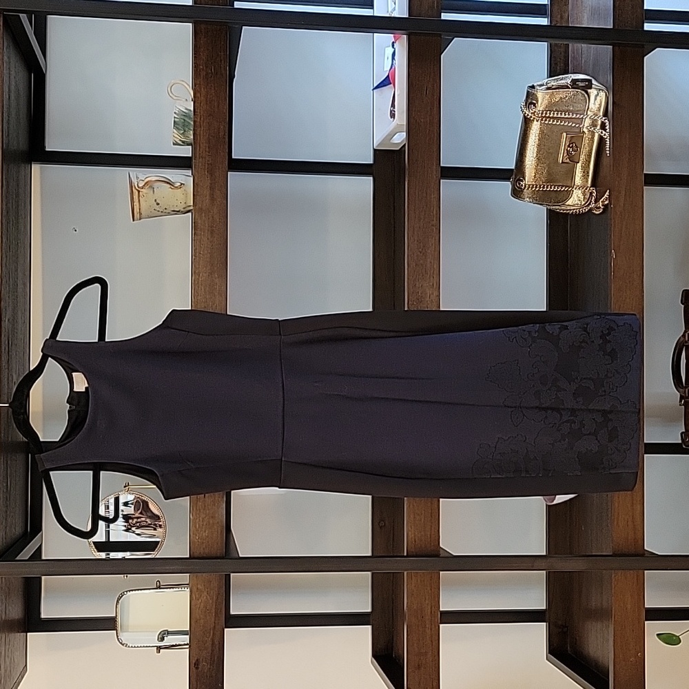 H&M navy and black midi dress